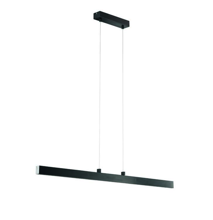 Hanglamp 1x LED 24W - Antraciet - Acryl glas