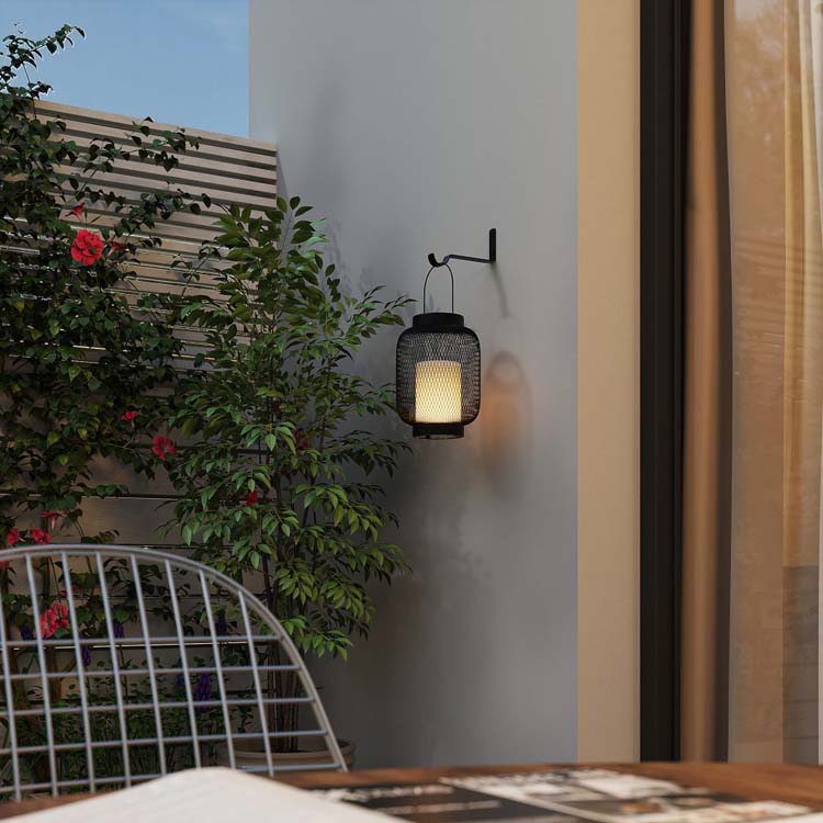 Lampe murale extérieur noir solar IP44 Hauteur 20 cm