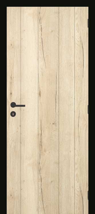 Complete deur tubespaan realwood oak planken + zwarte deurkast 78cm