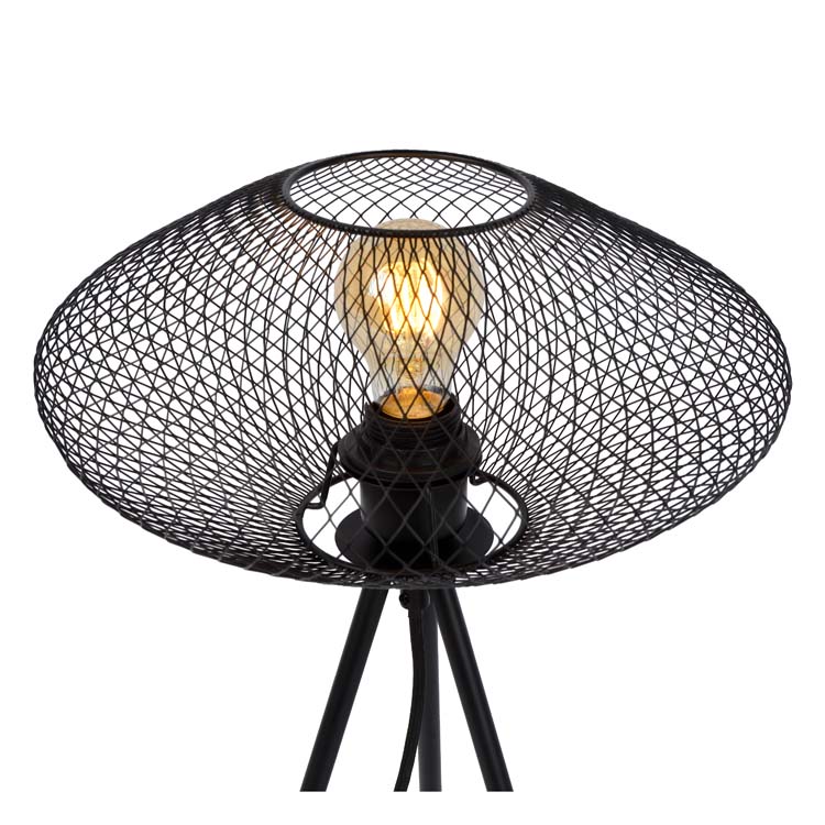 Lampe de table - Ø 30 cm - 1xE27 - Noir - Ovale