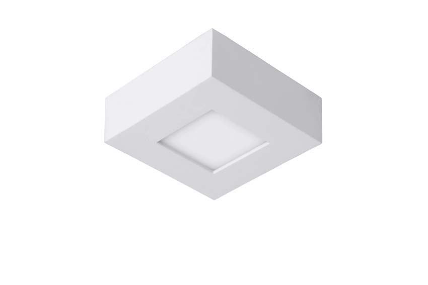 Lucide BRICE-LED - Plafonnière Badkamer - LED Dimb. - 1x8W 3000K - IP44 - Wit