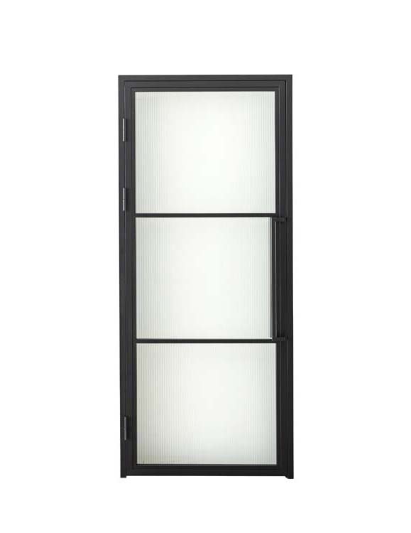 Stalen binnendeur 3W Thalia fluted glas 880 x 2040 mm Rechts