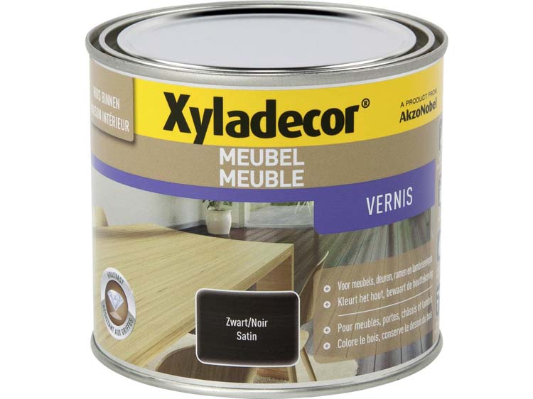 Xyladecor vernis meuble à séchage rapide satin 0,5l noir