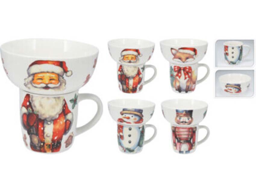 Noël set de bol en mug porcelaine