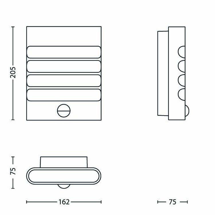 Applique murale Extérieur Anthracite IP44 + Sensor