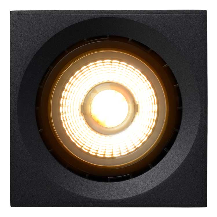 Lucide FEDLER - Plafondspot - LED Dim to warm - GU10 - 1x12W 3000K/2200K - Zwart