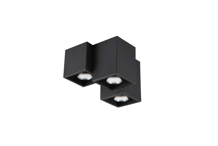 Plafonnier zwart mat excl lamp LED mogelijk 3 spots