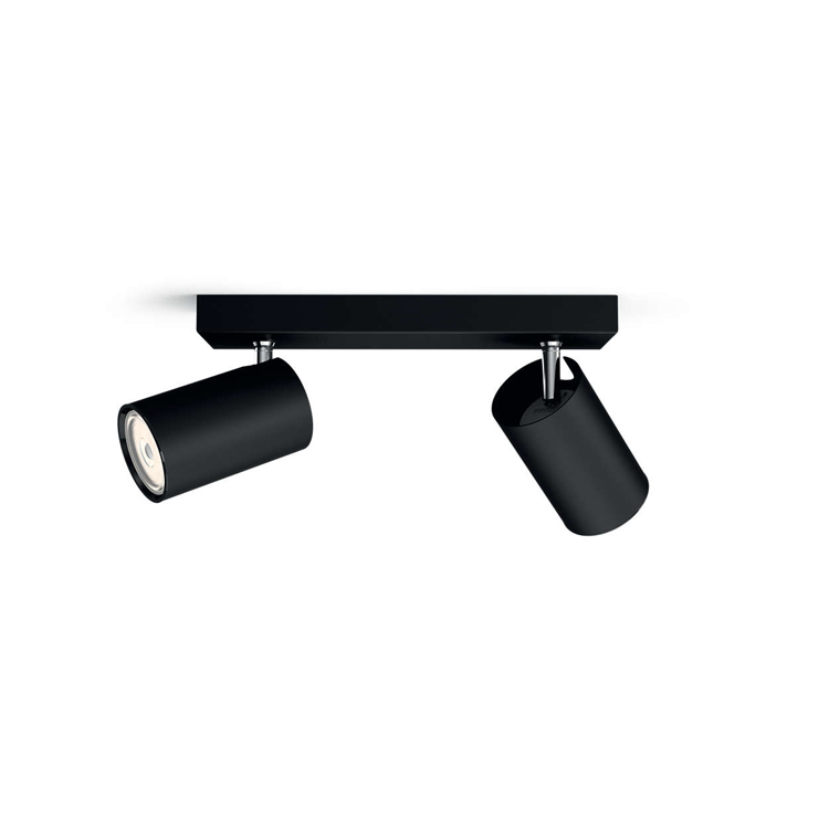 Spot en applique - 2xGU10 - Max. 10W - Noir