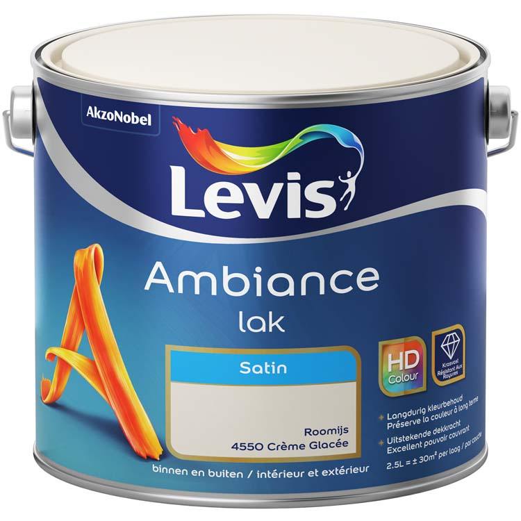 Levis verf Ambiance lak satin 2.5l roomijs