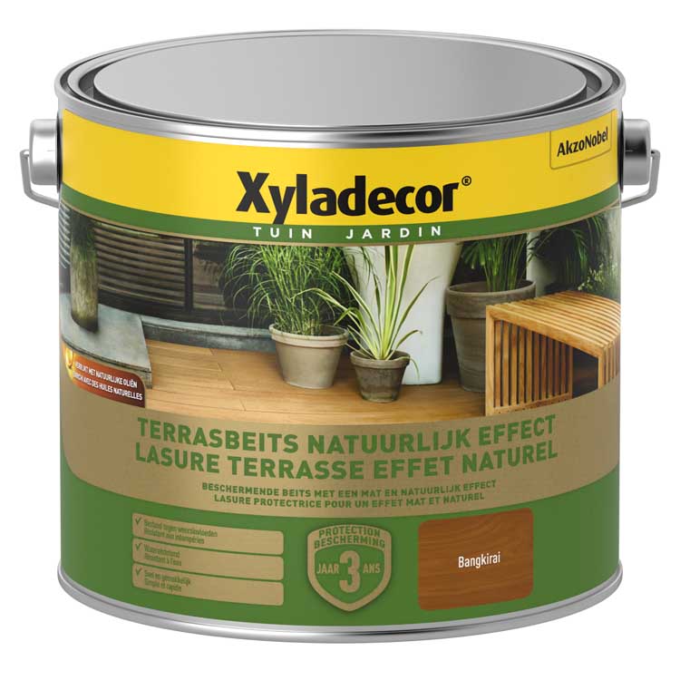 Xyladecor terrasbeits natuurlijk effect bangkira 2,5L