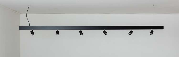 Railverlichting design Béa zwart set 2,9m 6 spots GU10 6x5W pendel