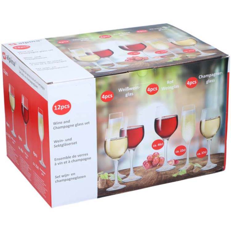 Set de verres vin et champagne 12 pièces