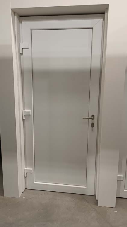 Porte extérieure pvc avec finition alu Lepo anthra L980 X H2180 mm G