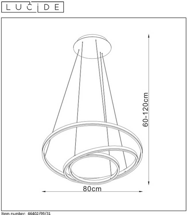 Lucide TRINITI - Suspension - LED Dim. - 1x32W 3000K - Blanc