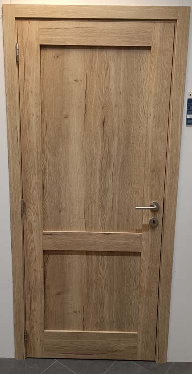 Bloc- porte âme tubulaire L 830 mm realw oak 2 panel 201.5 cm