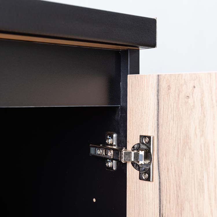 Armoire de cuisine Plenti 120cm noir-look de chêne