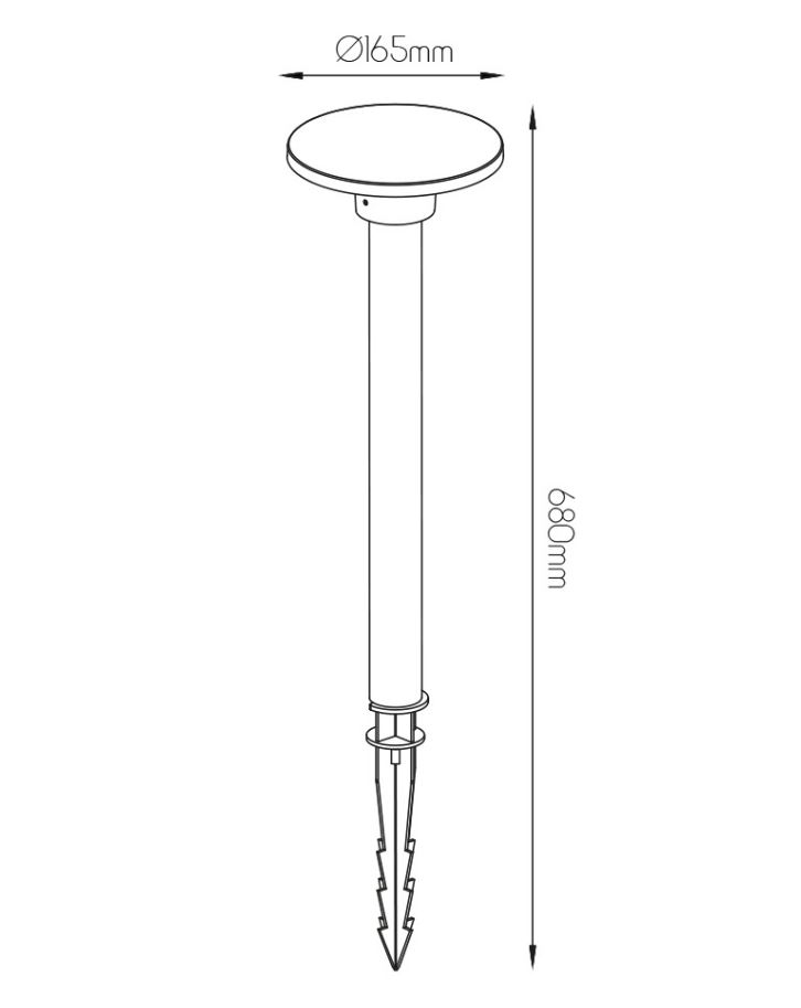 Buitenverlichting paal met pin zwart 3000K 800 lumen IP54