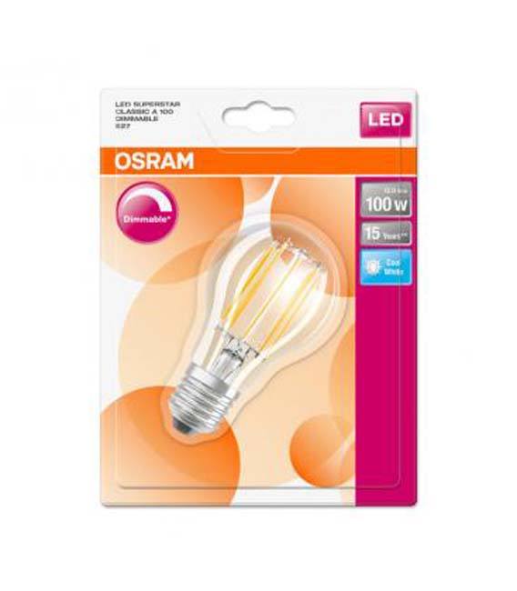 Lampe LED filament E27 12W dia 70mm 1521lm 4000K