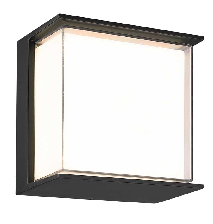 Wandlamp LED SMD zwart 9W 1100LM IP65