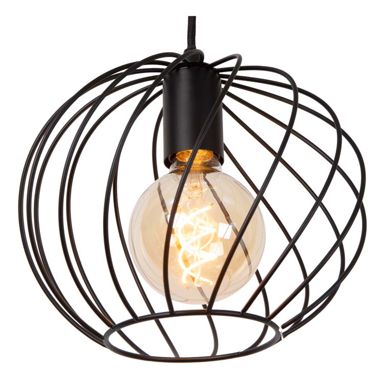 Lucide DANZA - Hanglamp - Ø 25 cm - 1xE27 - Zwart