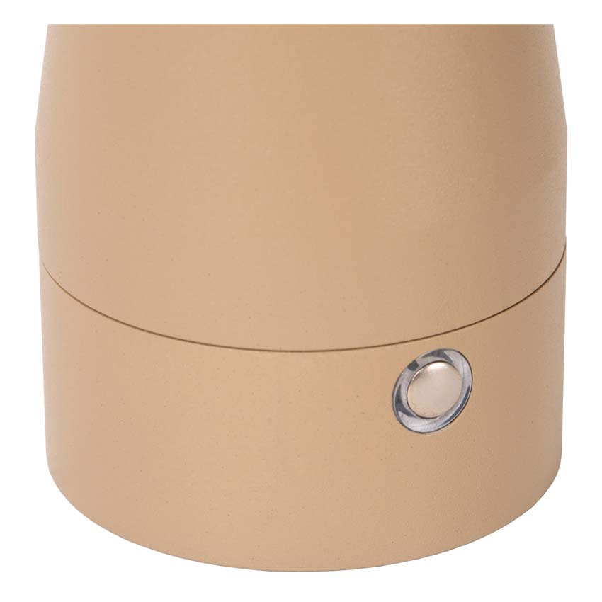 Lucide IPSOS - Lampe de table Rechargeable - Batterie/Piles - LED Dim to warm - 1x3W 3000K/3200K - Taupe