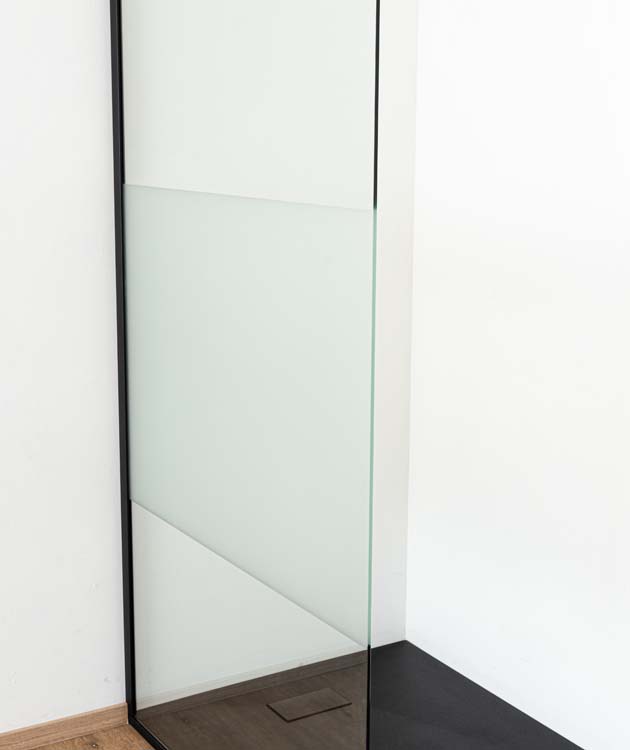 Inloopdouche Anais 117 x 200 cm verzuurd glas - zwart