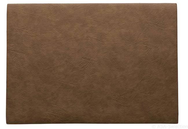 Placemat vegan lederlook 46x33 cm toffee