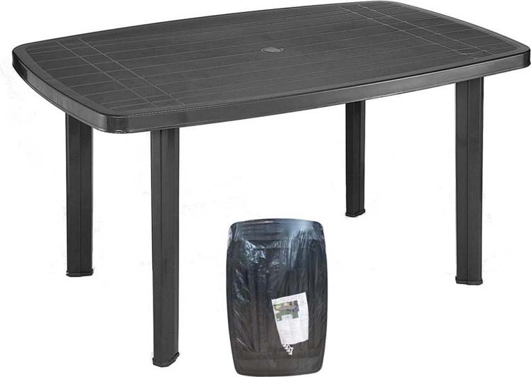 Table de jardin Cairo ovale 140 x 90 cm gris