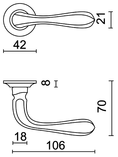 Deurklink font Alassio 11cm