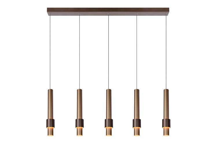 Lucide MARGARY - Suspension - LED Dim. - 5x4,2W 2700K - Café