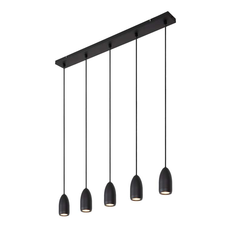 Lucide EVORA - Hanglamp - Ø 10 cm - 5xGU10 - Zwart