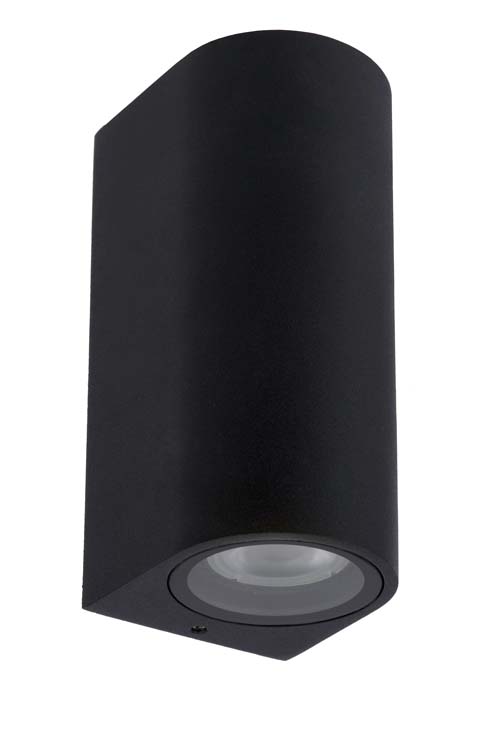 Wandspot Buiten - 2xGU10 - IP44 - Zwart - Rond