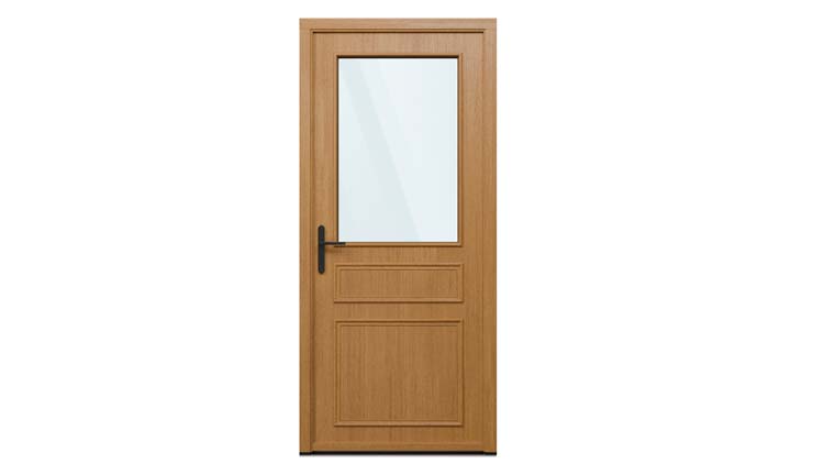 Porte extérieure meranti Taag demi-vitrée nature B 980 x H 2180 mm G