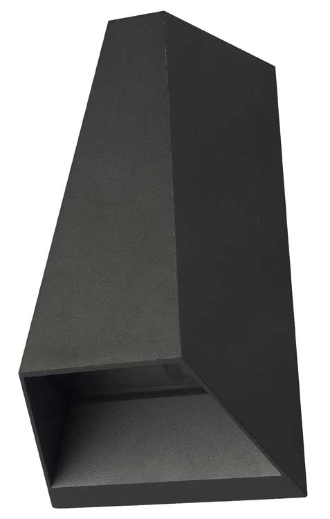 Wandlamp zwart warm wit 2X3W IP54