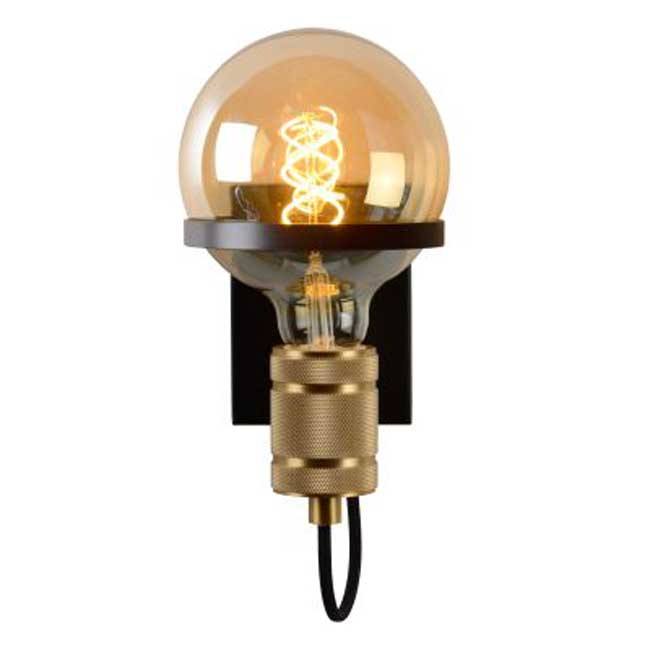 Applique murale noir mate/or mate excl lampe LED possible E27