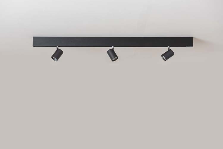 Rail lumineux design Béa noir set 1,2m 3 spots GU10 3x5W