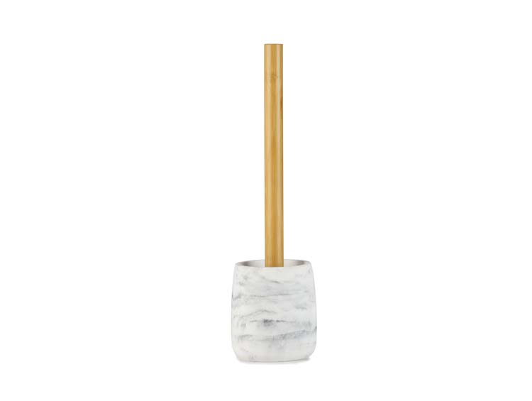 Toiletborstelhouder marmereffect wit 10x36cm