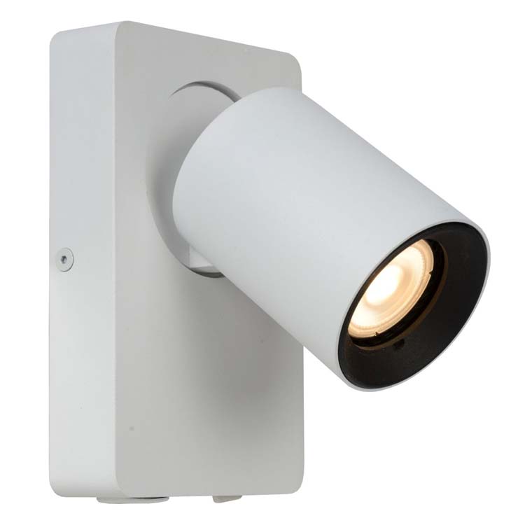 Lucide NIGEL - Spot mural - GU10 - 1x5W - Point rechargement USB - Blanc