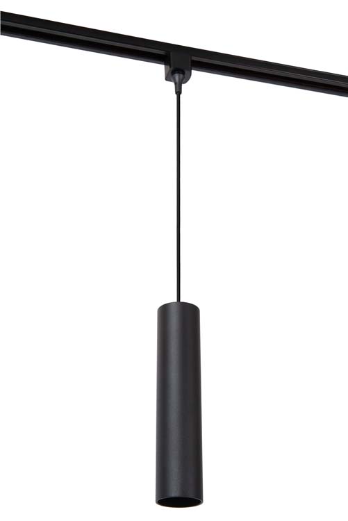 Rail lumineux design Avignon Suspension -Éclairage sur rail/Système de rail monophasé - 1xGU10 - Cylindrique - Noir