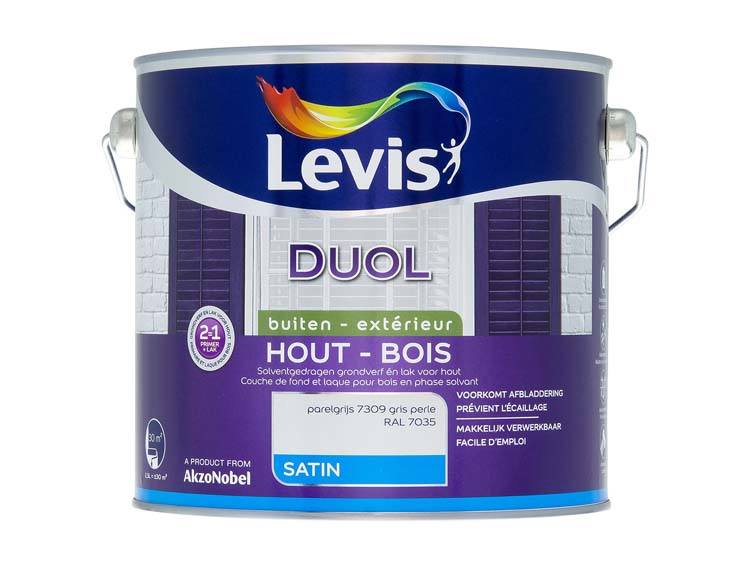 Levis Duol houtlak zijdeglans 2,5l parelgrijs