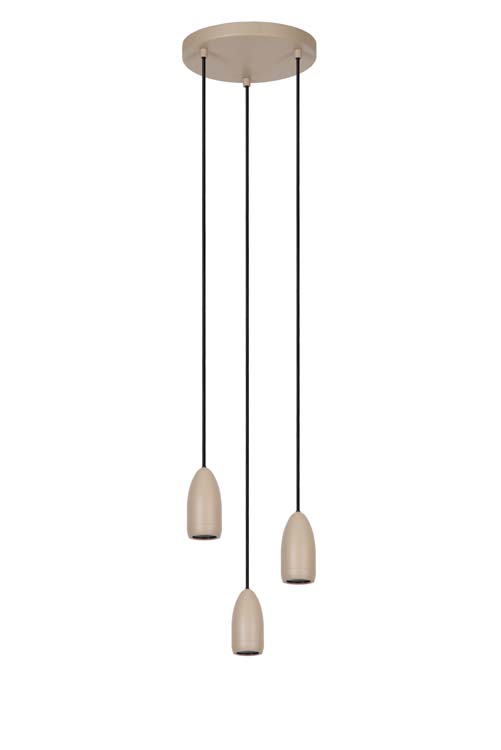 Lucide EVORA - Hanglamp - Ø 25 cm - 3xGU10 - Taupe