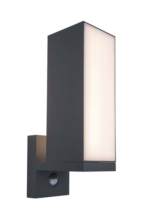 Buitenverl LED wandlamp PIR antraciet 3000K 1000LM