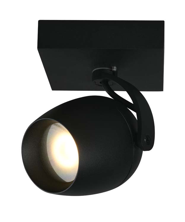 Spot plafond Salle de bains - 1xGU10 - IP44 - Noir