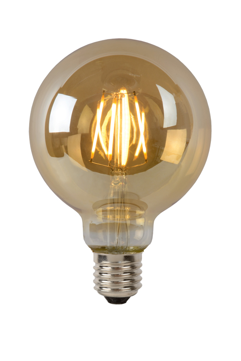 Lucide G95 - Ampoule filament - Ø 9,5 cm - LED Dim. - E27 - 1x5W 2700K - Ambre