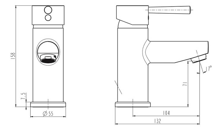 Wastafelkraan Unai 15,80cm chroom