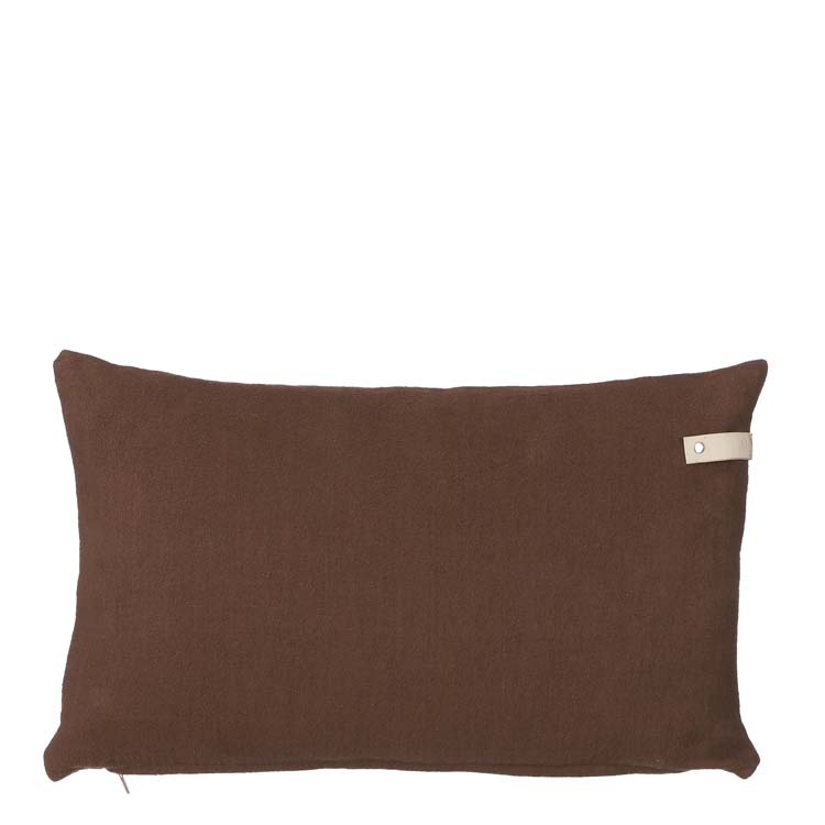 Coussin cotton brun foncé 55x35x10 cm