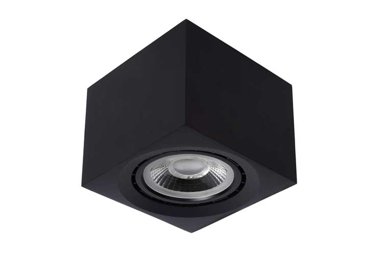 Lucide FEDLER - Plafondspot - LED Dim to warm - GU10 - 1x12W 3000K/2200K - Zwart