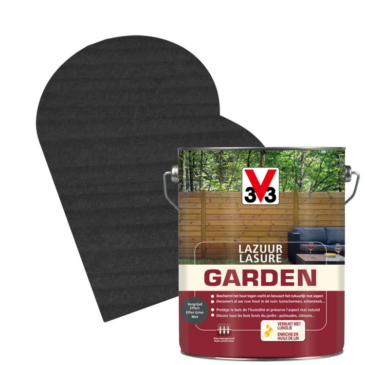 V33 lasure effet gris jardin 5l