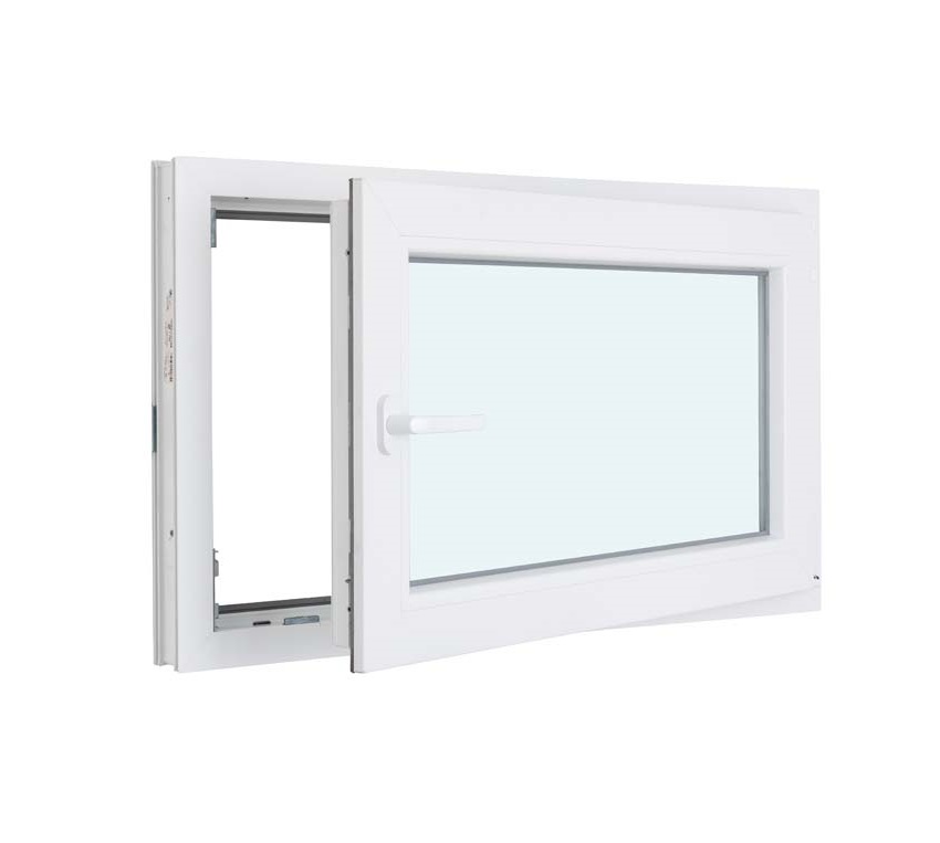 1-VL draaikiepraam pvc wit budget mat glas B1000XH600 mm rechts