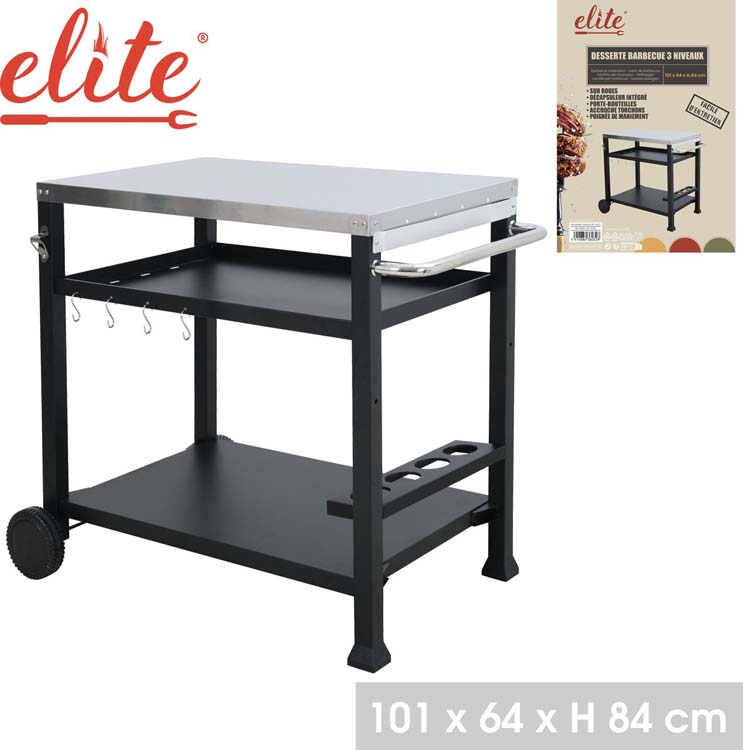 Bbq trolley met 2 wielen 101x64x84cm